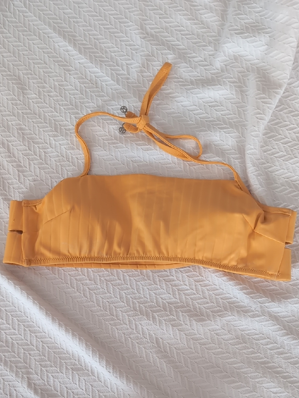 Lululemon 10 Orange Bikini Top Halter Style Ribbed